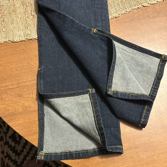 Anthropologie Pilcro Dark Wash Flare Denim Jeans with Slits - Picture 6 of 8